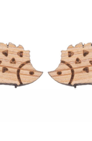 Boucles d'oreilles herisson bois